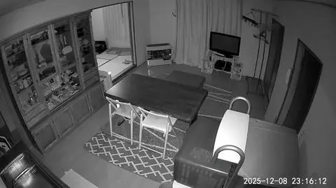 Trzęsienie ziemi przesuwa przedmioty w domu w mieście Tomakomai w Japonii