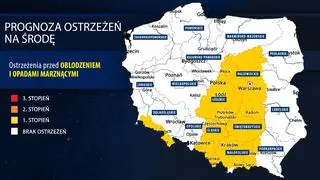 Prognoza zagrożeń IMGW na środę