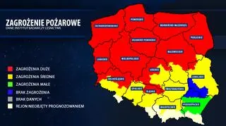 Zagrożenie pożarowe w lasach w poniedziałek po południu