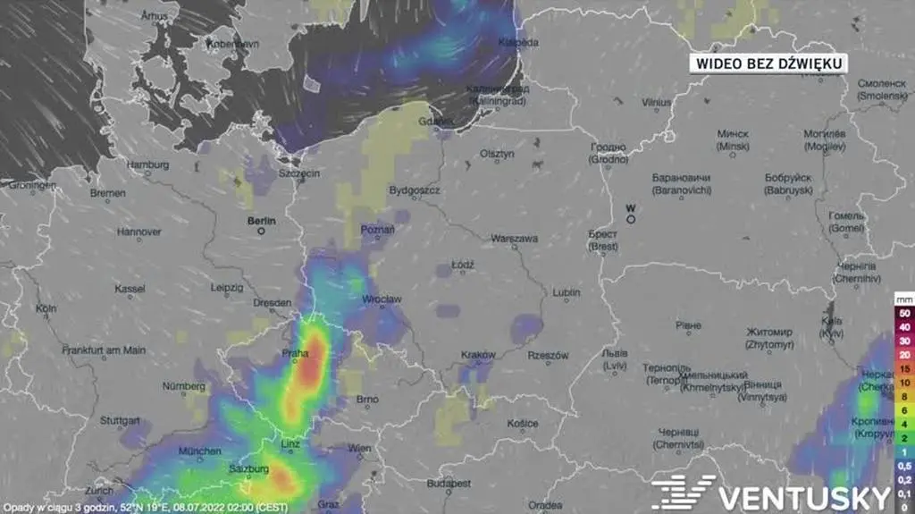 Prognoza opadów w dniach 08-12