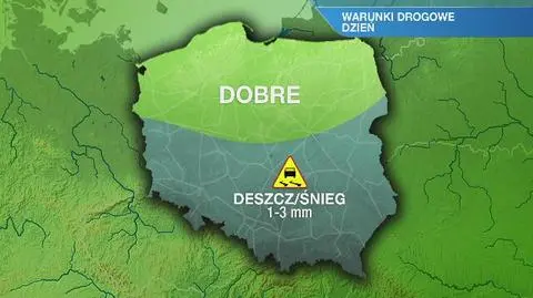 Warunki drogowe w poniedziałek