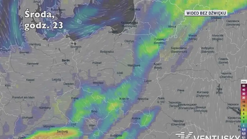 Prognozowane opady deszczu w najbliższych dniach