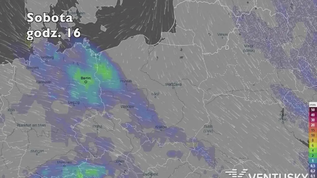 Opady w najbliższych dniach (ventusky