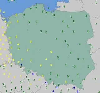 Temperatura w Polsce o godzinie 6.30 w środę (09.02.2022)