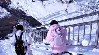Sypnęło śniegiem w prowincji Gangwon  w Korei Południowej