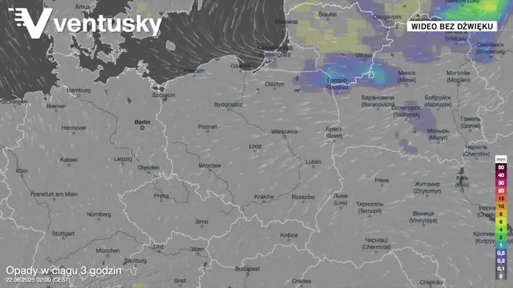 Prognozowane opady na kolejne dni