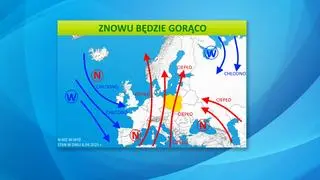 Mapa układów wysokiego i niskiego ciśnienia w Europie 