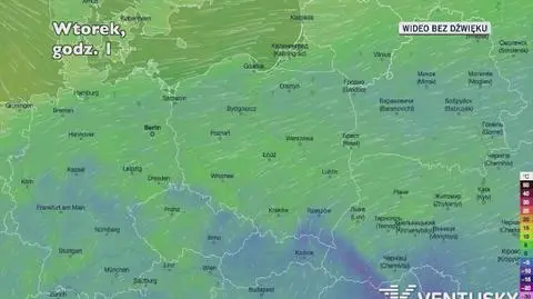 Prognozowana temperatura w najbliższych dniach (Ventusky