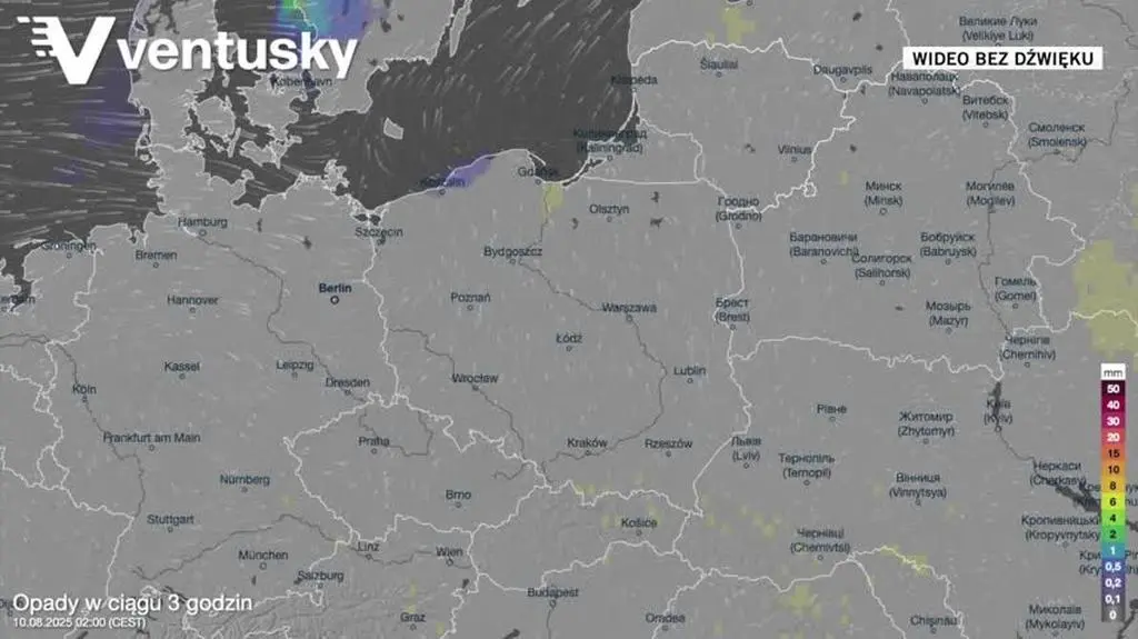 Prognozowane opady deszczu w kolejnych dniach 