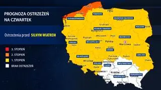 Prognoza zagrożeń IMGW na czwartek