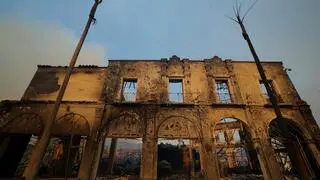 Budynek w Los Angeles po pożarze