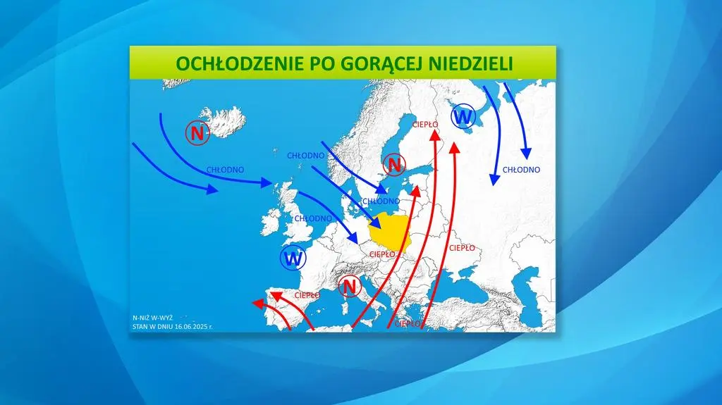 Pogoda na 16 dni. Układy baryczne nad Europą