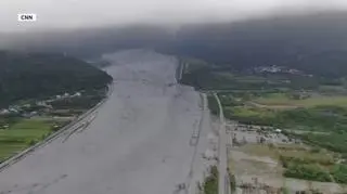 Przerwana zapora w powiecie Hualien