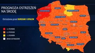 Prognoza zagrożeń IMGW na środę