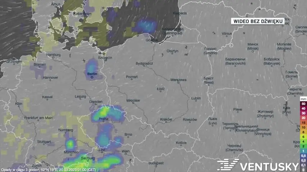 Prognozowane opady w kolejnych dniach