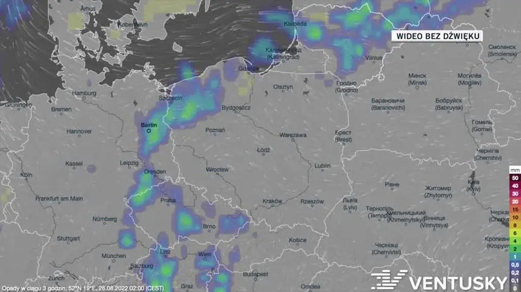 Prognoza opadów na kolejne dni