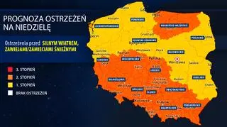 Prognoza zagrożeń IMGW na niedzielę