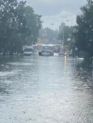 Zalane ulice w Dzierżoniowie