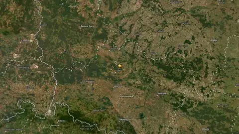 Przybliżona lokalizacja poniedziałkowych wstrząsów 