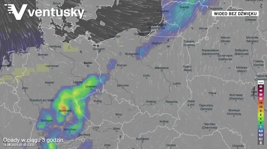 Prognozowane opady w kolejnych dniach