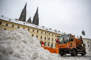 Śnieg spadł w Pradze