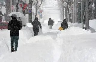 Rekordowe opady śniegu w Japonii - Obihiro