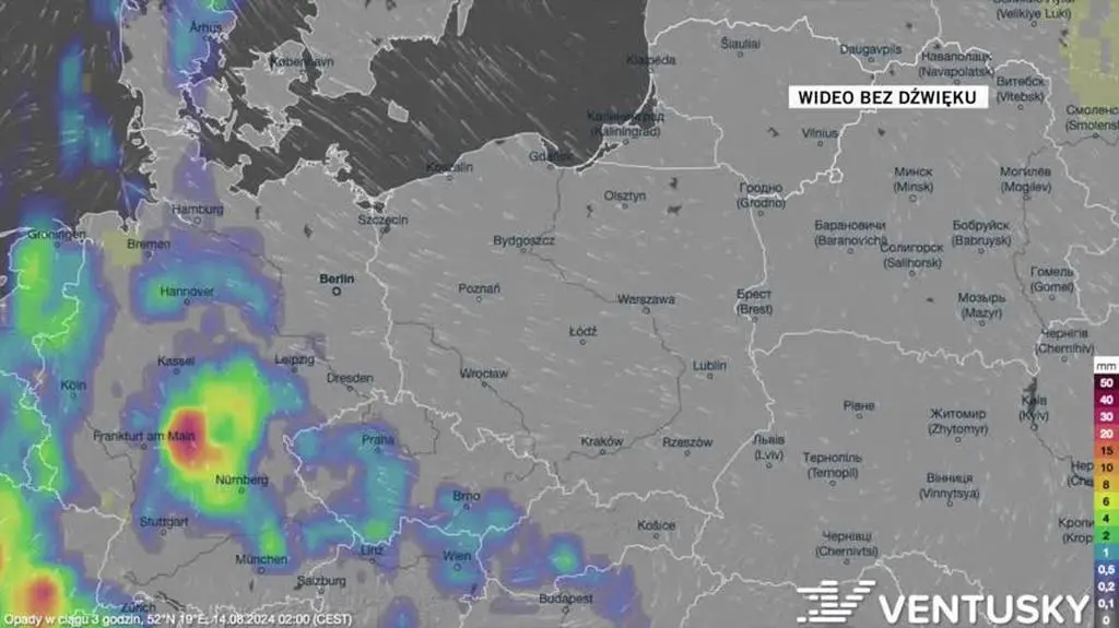 Prognozowane opady w najbliższych dniach
