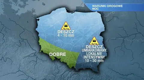 Warunki drogowe w nocy z piątku na sobotę