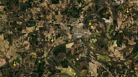 Po przejściu tornada przez miejscowość Selma