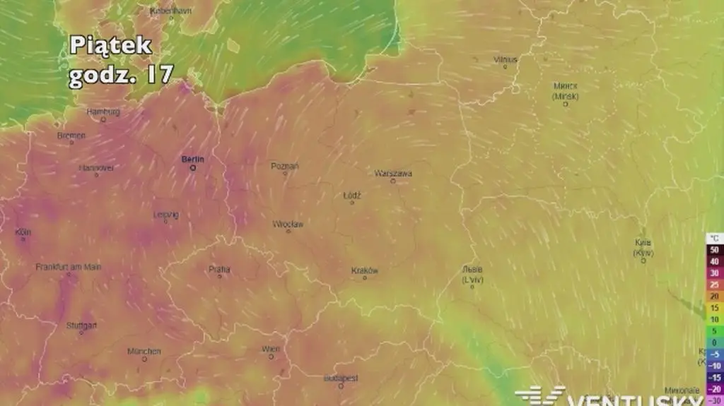 Temperatura w najbliższych dniach (ventusky