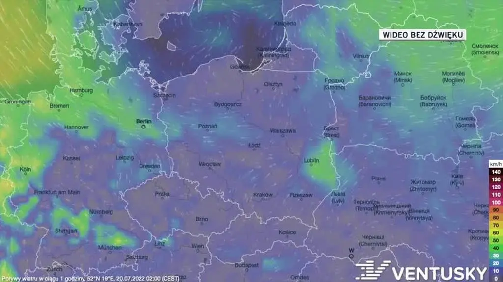 Prognoza porywów wiatru w dniach 20-24