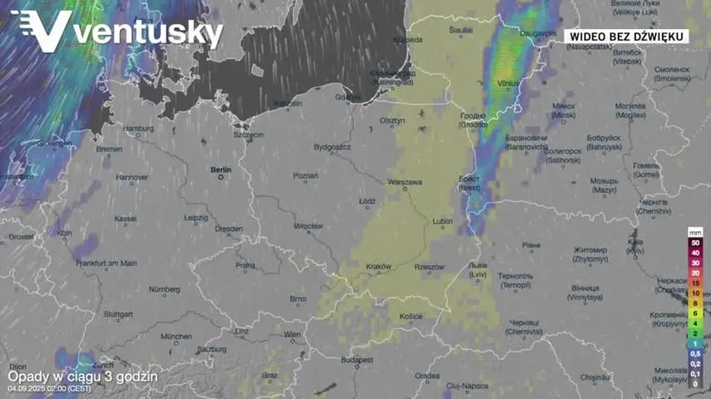 Prognozowane opady deszczu w kolejnych dniach