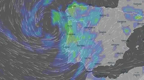 Burze nad Portugalią w sobotę po południu