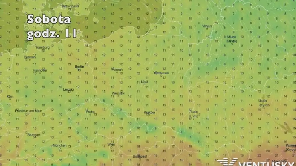 Temperatura w najbliższych dniach (ventusky