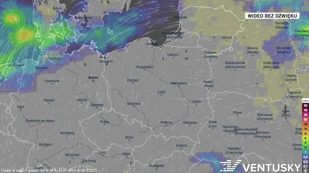 Prognozowane opady na kolejne dni