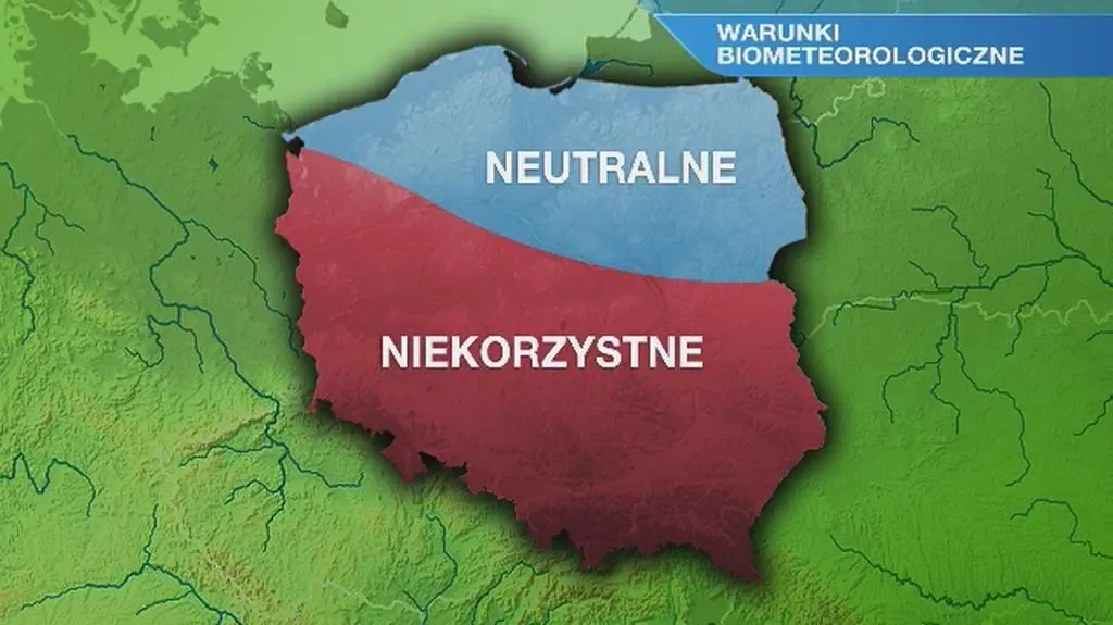 Warunki biometeorologiczne w poniedziałek