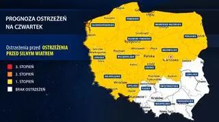 Prognoza zagrożeń IMGW na czwartek