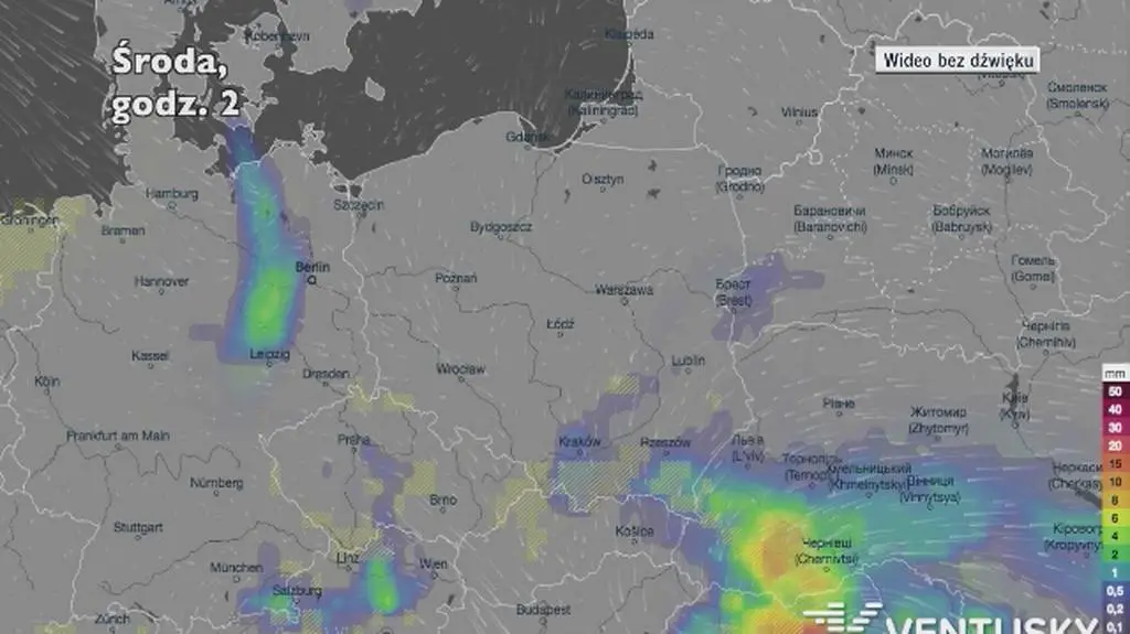Prognozowane opady w majówkę 