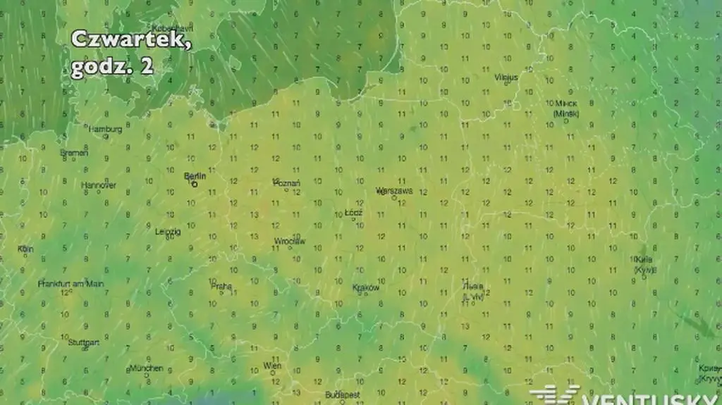 Temperatura w najbliższych dniach (ventusky