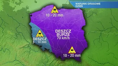 Warunki drogowe w niedzielę