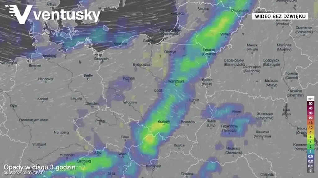 Prognozowane opady w kolejnych dniach