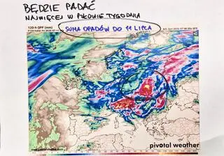Jeden z modeli prognozujących opady