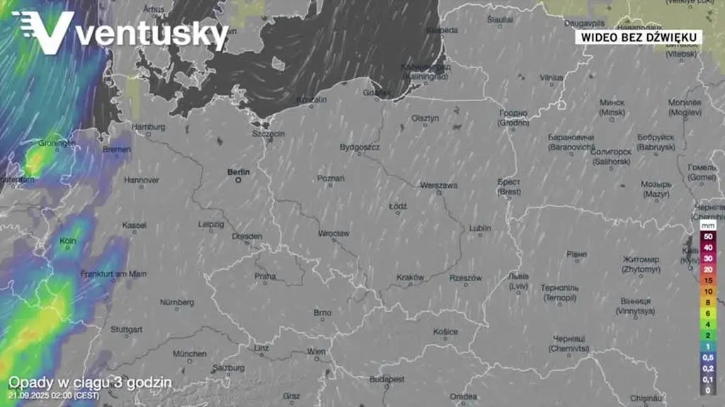 Prognozowane opady w kolejnych dniach