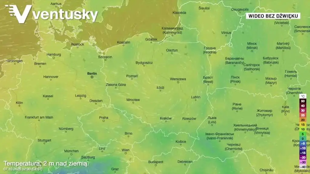 Prognozowana temperatura w kolejnych dniach