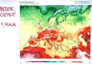 Prognozowana temperatura 1 maja