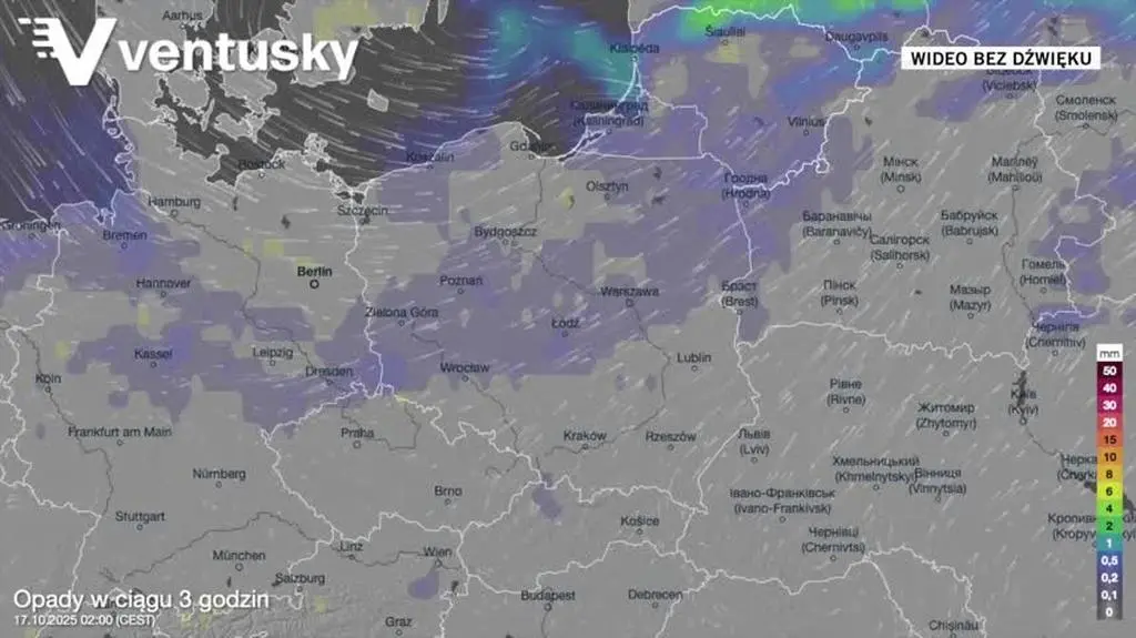 Prognozowane opady w kolejnych dniach