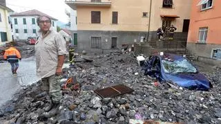 Genua, skutki powodzi w październiku 2014 r.