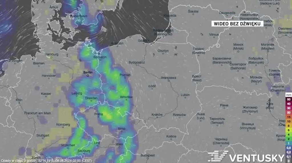 Prognozowane opady w najbliższych dniach