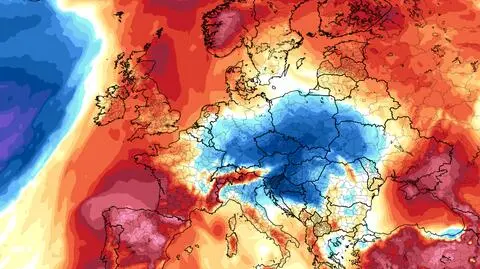 Kropla chłodu nad Polską 19 czerwca, temperatura na wys. 1,5 km 