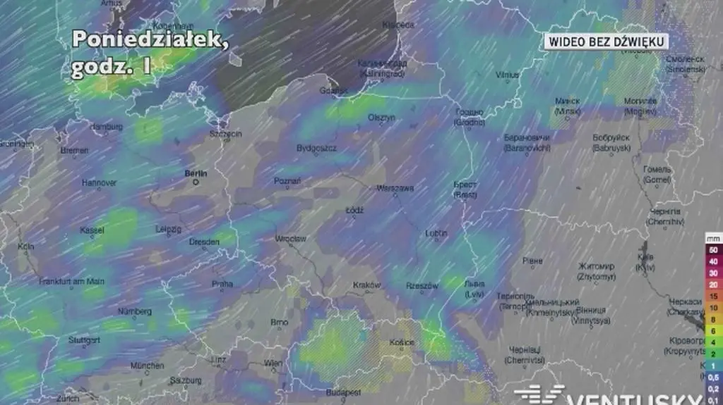 Prognozowane opady w najbliższych dniach